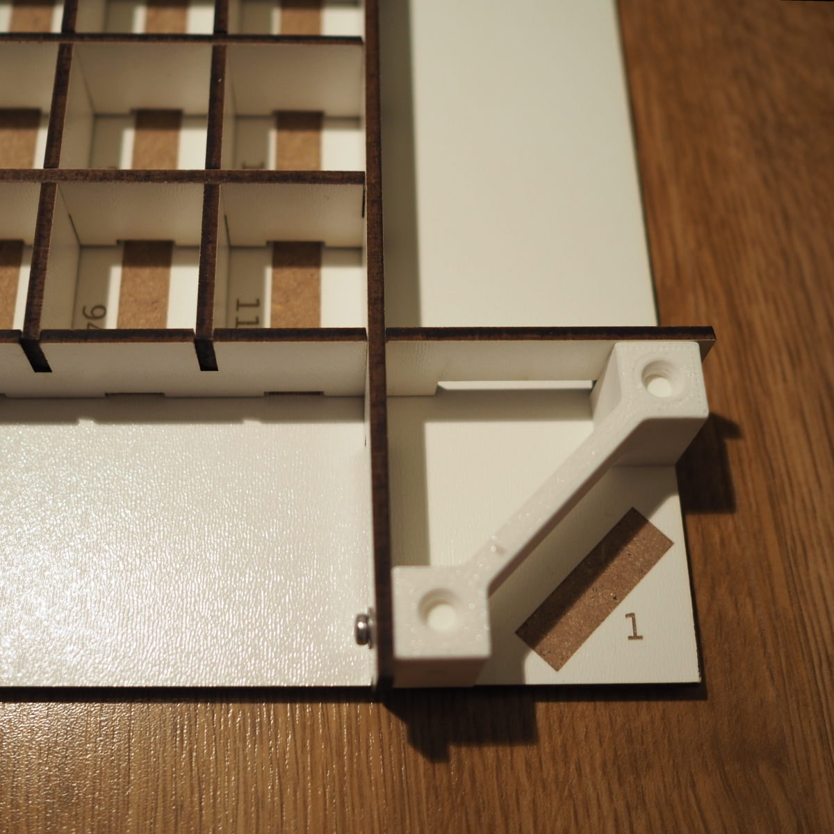 Corner with base plate in position.
